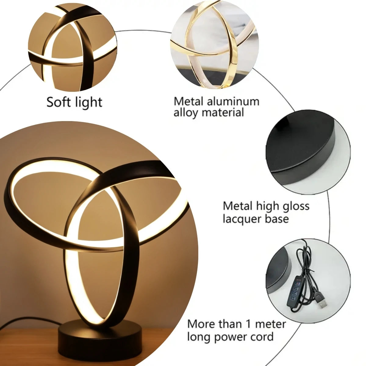 USB Desk Lamp – Three-Color Lighting