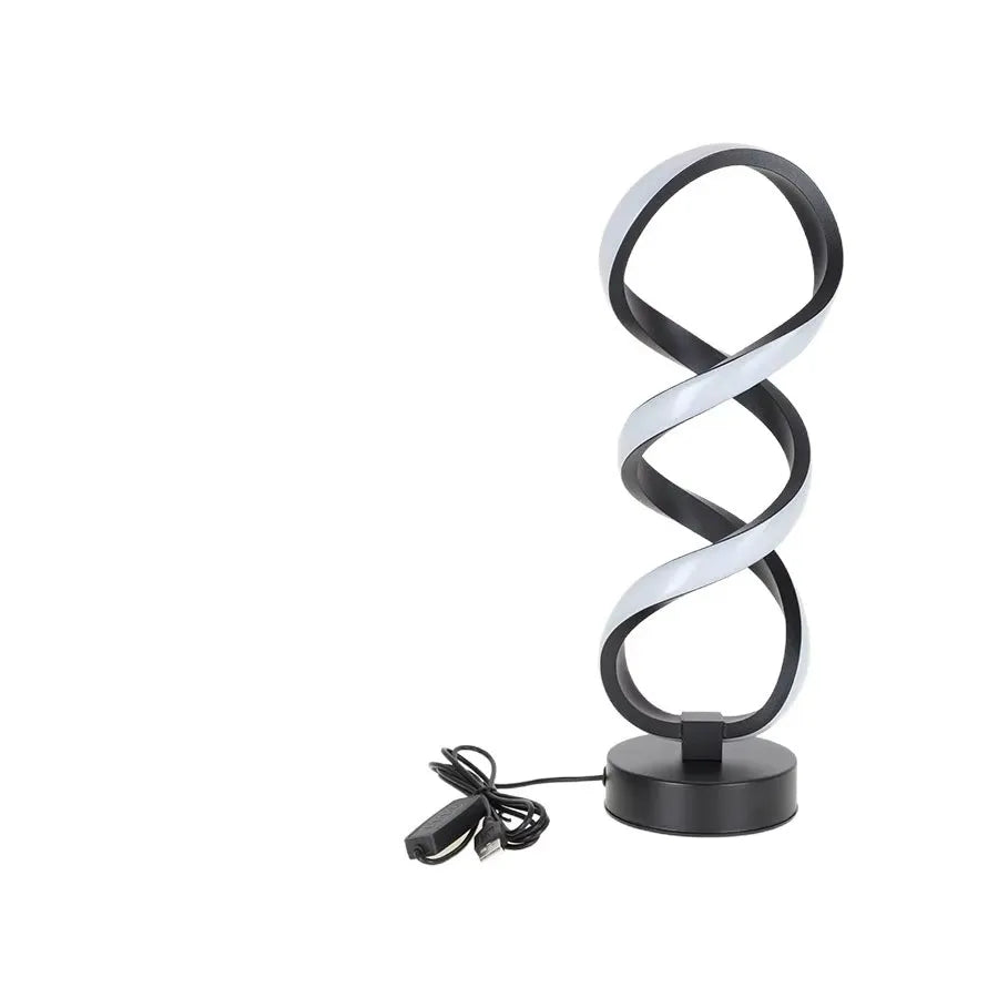 Spiral LED Table Lamp – Dimmable Warm White